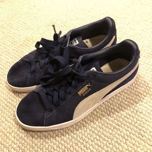 blue suede puma sneakers